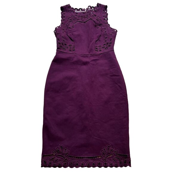 Ted Baker London Size Maroon Lace Cut Out Bodycon Dress